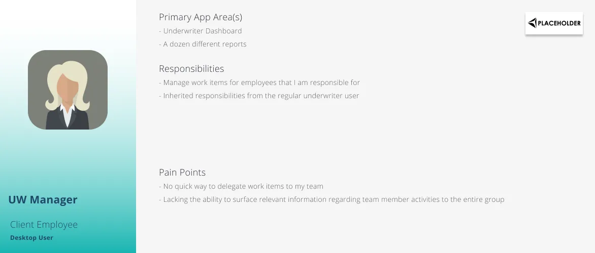 Persona: underwriting manager
