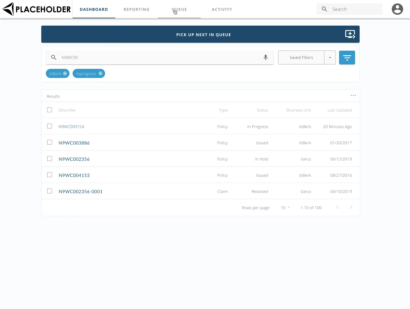 Prototype: work queue with pick up next in queue